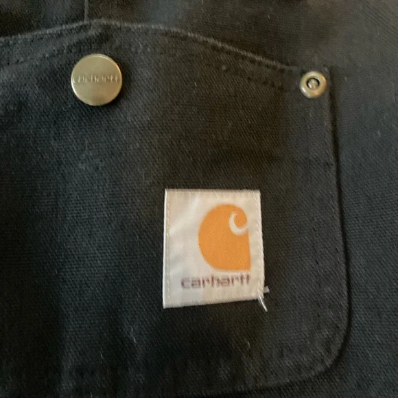 Carhartt Duck Bib Overalls kids boys size 7 quilt lined Black - Picture 3 of 7